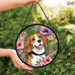 Pet Suncatcher Custom Birth flower suncatcher Portrait from photo Pet memorial gift keepsake gift Custom Stained glass Christmas Ornament - Image 7