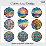 Pet Suncatcher Custom Birth flower suncatcher Portrait from photo Pet memorial gift keepsake gift Custom Stained glass Christmas Ornament - Image 13