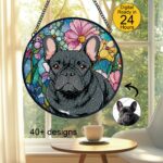 Pet Suncatcher Custom Birth flower suncatcher Portrait from photo Pet memorial gift keepsake gift Custom Stained glass Christmas Ornament - Image 4