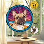 Family Suncatcher Custom Birth flower suncatcher Portrait from photo Pet memorial gift Christmas gift Custom Stained glass Dog memorial gift - Image 4
