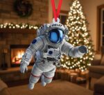 Personalized Pickleball Christmas Ornament, Santa Hat Acrylic Xmas, Pickleball Lover, 2D Flat Ornament