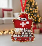 Personalized EMS Bag Christmas Ornament | Custom Name | Paramedic & EMT Gift | Emergency Medical Services | Flat 2D Tree Decor