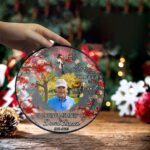 Custom Photo Memorial Ornament Png, Dad Remembrance Christmas Ornament Png, Memorial Day, Mom Loss Ornament - Image 3