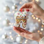 Personalized Gingerbread Tooth Ornament, Custom Name Braces Decor, Dentist Christmas Gift - Image 3