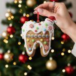 Personalized Gingerbread Tooth Ornament, Custom Name Braces Decor, Dentist Christmas Gift - Image 5