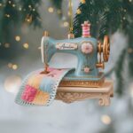 Personalized Vintage Sewing Machine Ornament Custom Name Holiday Decor - Image 4