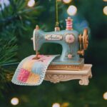 Personalized Vintage Sewing Machine Ornament Custom Name Holiday Decor - Image 5