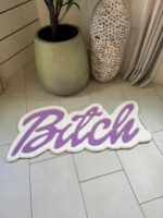 Custom Bitch Rug With Name, Funny Personalized Rug For Dorm Room Decor, Sassy Aesthetic Area Rug Gag Gift For Her, Bold Bedroom Floor Mat - Image 11