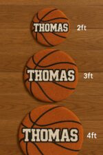 Personalized Basketball Rug with Name – Custom Round Basketball Rug for Boys Bedroom, Kids Sports Room Decor, Teen Gamer Room Gift - Image 7