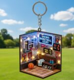 Custom Basketball Court keychain, Personalized Basketball keychain, Sports Acrylic keychain 2025, Basketball Coach Holiday Present