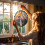 Stained Glass Custom Photo Suncatcher Couple Gift, Wedding Anniversary, Couple Potrait Window Decor Gift For Husband Wife, Grandparents Gift - Image 4