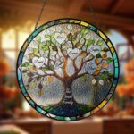 Stained Glass Family Tree Sign Suncatcher, Mother's Day Gift Glass Window Hanging Family Gift Decor, Father's Day, Grandma Gift Tree Of Life - Image 3
