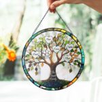 Stained Glass Family Tree Sign Suncatcher, Mother's Day Gift Glass Window Hanging Family Gift Decor, Father's Day, Grandma Gift Tree Of Life - Image 2