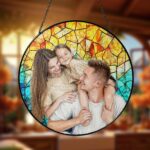 Personalized Photo Stained Glass Suncatcher, Custom Family Portrait Window Hanging, Memorial Gift, Family Keepsake - Image 2