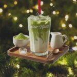 Custom Name Matcha Latte Christmas Ornament 2D Flat Acrylic, Personalized Drink Lover Gift, Bubble Tea Boba Holiday Decor