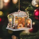 Personalized Pickleball Christmas Ornament, Santa Hat Acrylic Xmas, Pickleball Lover, 2D Flat Ornament