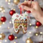 Personalized Gingerbread Tooth Ornament, Custom Name Braces Decor, Dentist Christmas Gift - Image 2