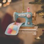 Personalized Vintage Sewing Machine Ornament Custom Name Holiday Decor - Image 2