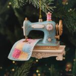 Personalized Vintage Sewing Machine Ornament Custom Name Holiday Decor
