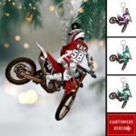 Personalized Dirt Bike Keychain, Custom Flat Acrylic Biker Keychain for Men, Gift For Dirt Bike Player - Image 2