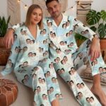 Custom Face Couple Pajamas Long and Short Set, Funny Pajamas with Photo, Personalized PJs Pants, Matching PJs Family & Couple Gift - Image 6