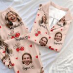 Custom Face Pajamas Long and Short Set, Funny Couple PJs with Photo, Personalized Pajamas Pants, Matching PJs Family & Couple Gift - Image 4