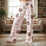 Custom Face Pajamas Long and Short Set, Funny Couple PJs with Photo, Personalized Pajamas Pants, Matching PJs Family & Couple Gift