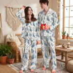 Custom Dog Toile de Jouy Pajamas, Cottagecore Style PJs, Dog Print Pajama Pattern, Unique Pet Gifts for Owners - Image 2