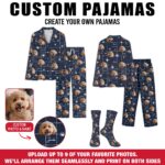 Custom Pet Photo Pajamas, Personalized Pet Face PJs, Matching Family & Couple Sleepwear, Dog Pajama Pants with Picture, Pet Gifts for Owners - Image 2