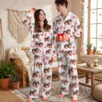 Custom Face Pajamas Long and Short Set, Personalized Couple PJs with Photo, Valentine Pajamas Pants, Matching PJs Family & Couple Gift - Image 3