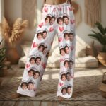 Custom Face Pajamas Long and Short Set, Personalized Couple PJs with Photo, Valentine Pajamas Pants, Matching PJs Family & Couple Gift