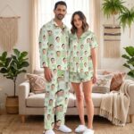 Custom Face Pajamas Long and Short Set, Personalized Couple PJs with Photo, Valentine Pajamas Pants, Matching PJs Family & Couple Gift - Image 7