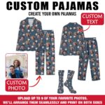 Custom Face Pajamas Long and Short Set, Personalized Couple PJs with Photo, Valentine Pajamas Pants, Matching PJs Family & Couple Gift - Image 2