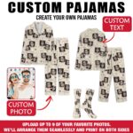 Custom Face Pajamas Long and Short Set, Personalized Couple PJs with Photo, Valentine Pajamas Pants, Matching PJs Family & Couple Gift - Image 2