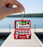 Personalized Fishing Tackle Box 2D Flat keychain, Fisherman keychain, Dad Fishing keychain, Custom keychain for Him, Gifts for Him