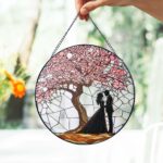 Personalized Tree of Life Glass Suncatcher, Anniversary Gift,  Custom Anniversary Gift for Couple, Wedding Window Hanging Ornament