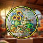Personalized Shamrock Stained Glass Suncatcher, Custom Name Window Hanging, St. Patrick's Day Decoration, Irish Shamrock Gift - Image 3