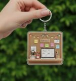 Personalized Office Desk keychain: Custom Name 2025, Gift for Coworker, WFH