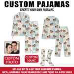 Custom Face Couple Pajamas Long and Short Set, Funny Pajamas with Photo, Personalized PJs Pants, Matching PJs Family & Couple Gift - Image 2