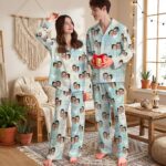 Custom Face Couple Pajamas Long and Short Set, Funny Pajamas with Photo, Personalized PJs Pants, Matching PJs Family & Couple Gift - Image 3