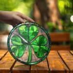 Shamrock Stained Glass Suncatcher, Shamrock Suncatcher, Shamrock Glass Hangings, St. Patrick's Day Decoration, Shamrock Gift - Image 4
