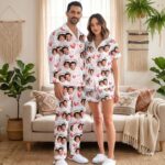 Custom Face Pajamas Long and Short Set, Personalized Couple PJs with Photo, Valentine Pajamas Pants, Matching PJs Family & Couple Gift - Image 7