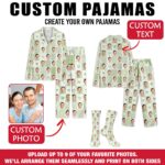 Custom Face Pajamas Long and Short Set, Personalized Couple PJs with Photo, Valentine Pajamas Pants, Matching PJs Family & Couple Gift - Image 2