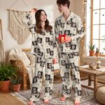 Custom Face Pajamas Long and Short Set, Personalized Couple PJs with Photo, Valentine Pajamas Pants, Matching PJs Family & Couple Gift - Image 3
