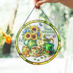 Personalized Shamrock Stained Glass Suncatcher, Custom Name Window Hanging, St. Patrick's Day Decoration, Irish Shamrock Gift