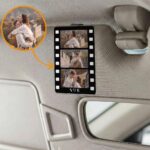 Personalized Photo Sun Visor Clip, Custom Couple Photo Car Decoration, Couple Playing Card, Anniversary Gift for Him, Car Hanging Ornament