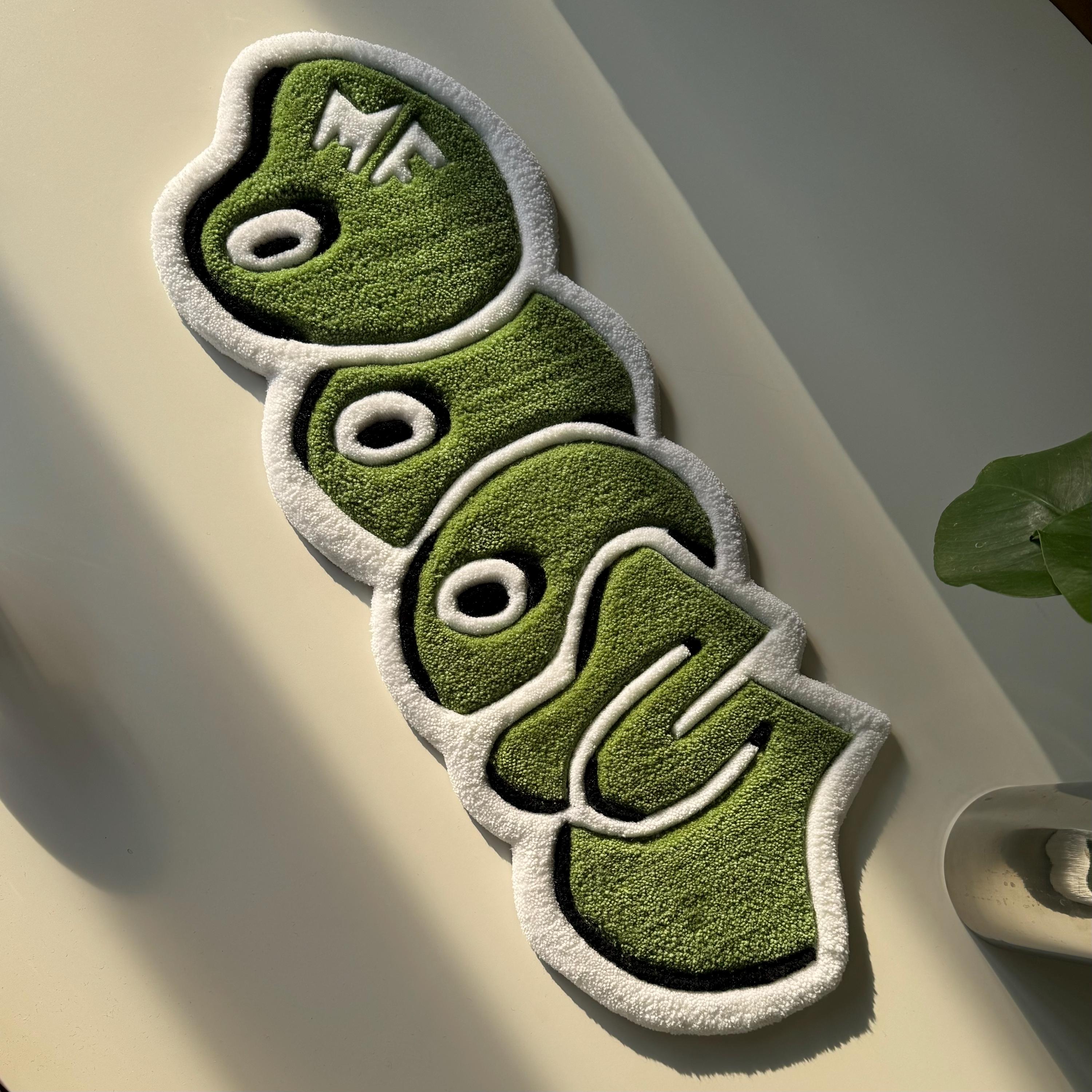 MF Doom Rug: Handmade Green Music Decor - Image 2