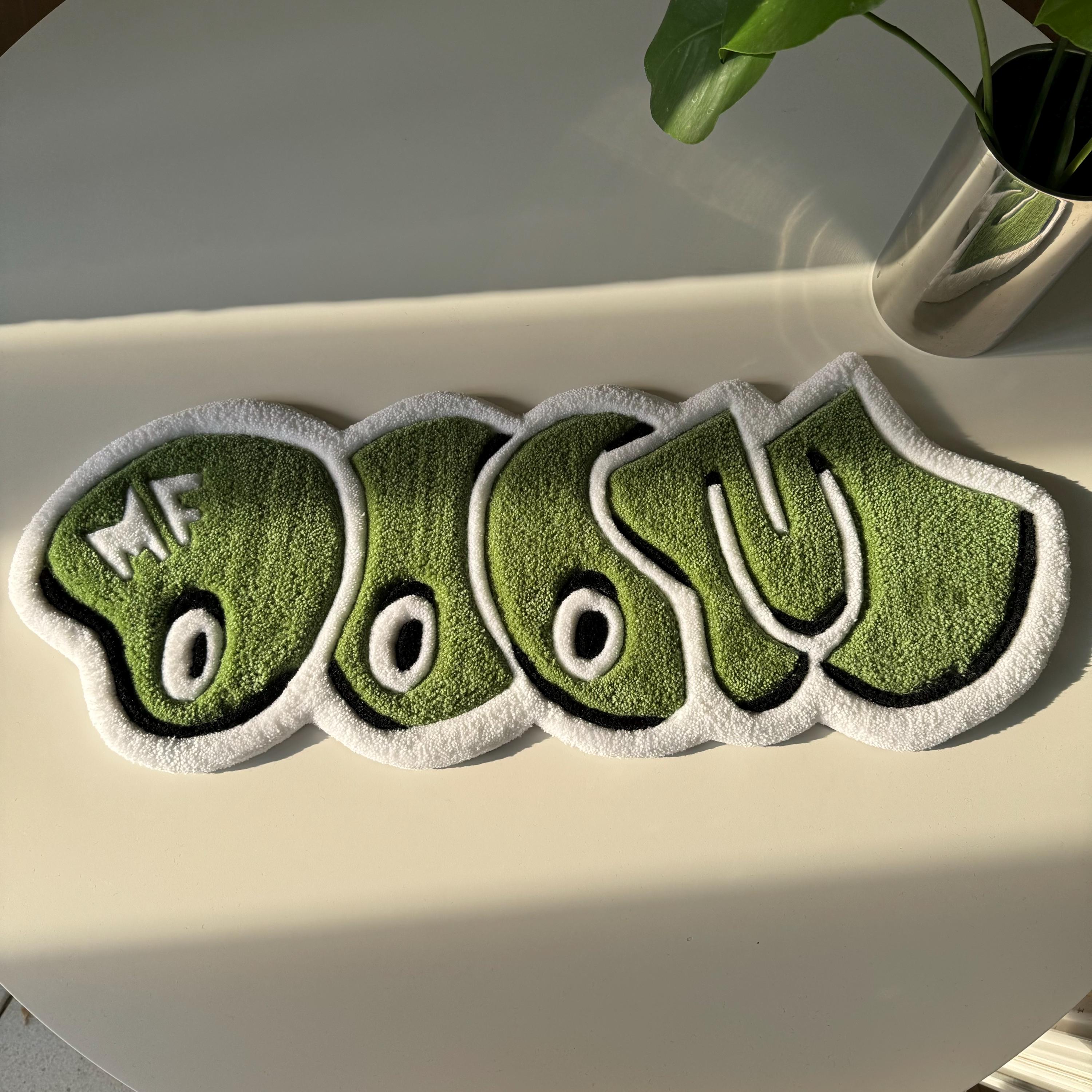 MF Doom Rug: Handmade Green Music Decor - Image 7