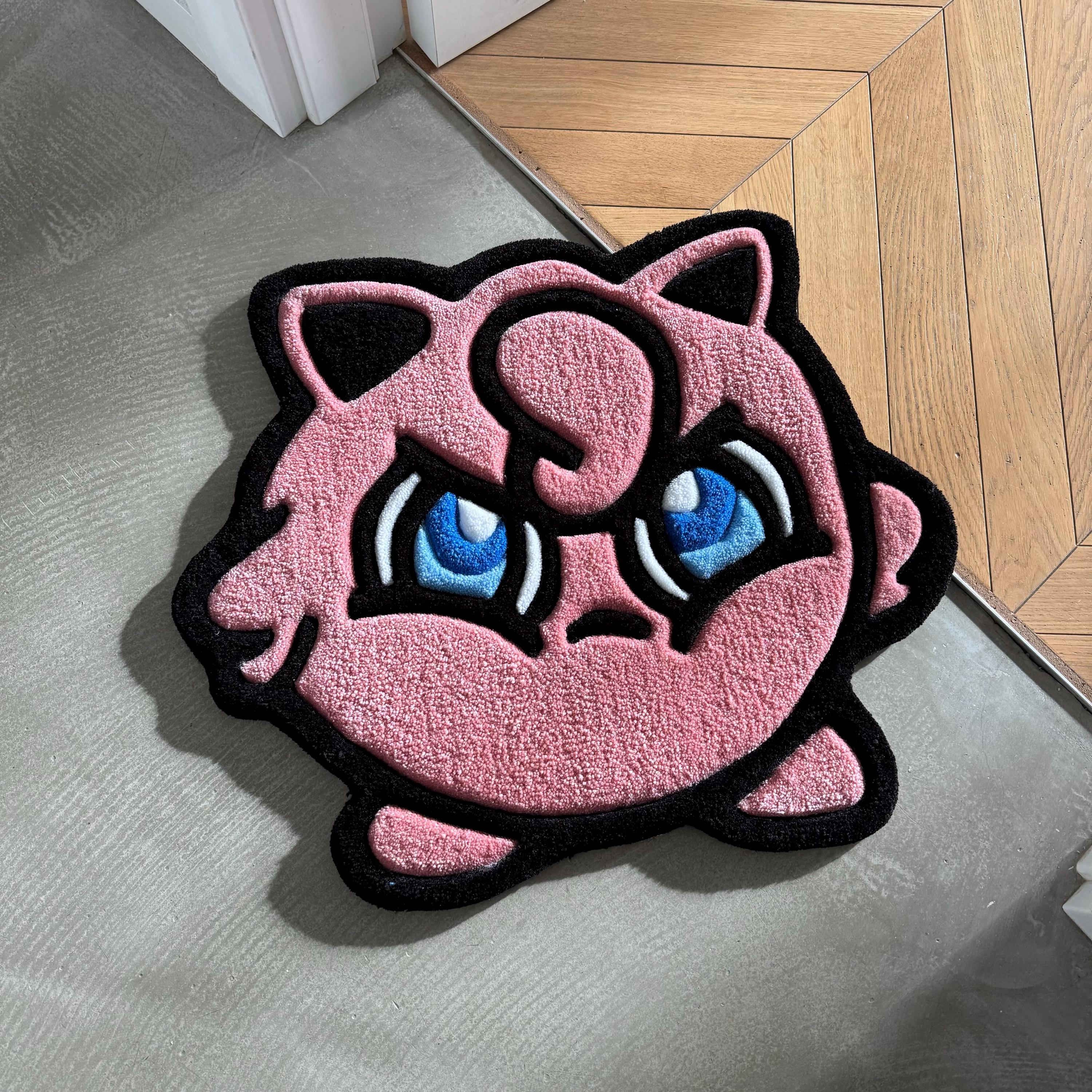Pink Cartoon Character Tufted Rug – Handmade Kids Room Decor - Image 10
