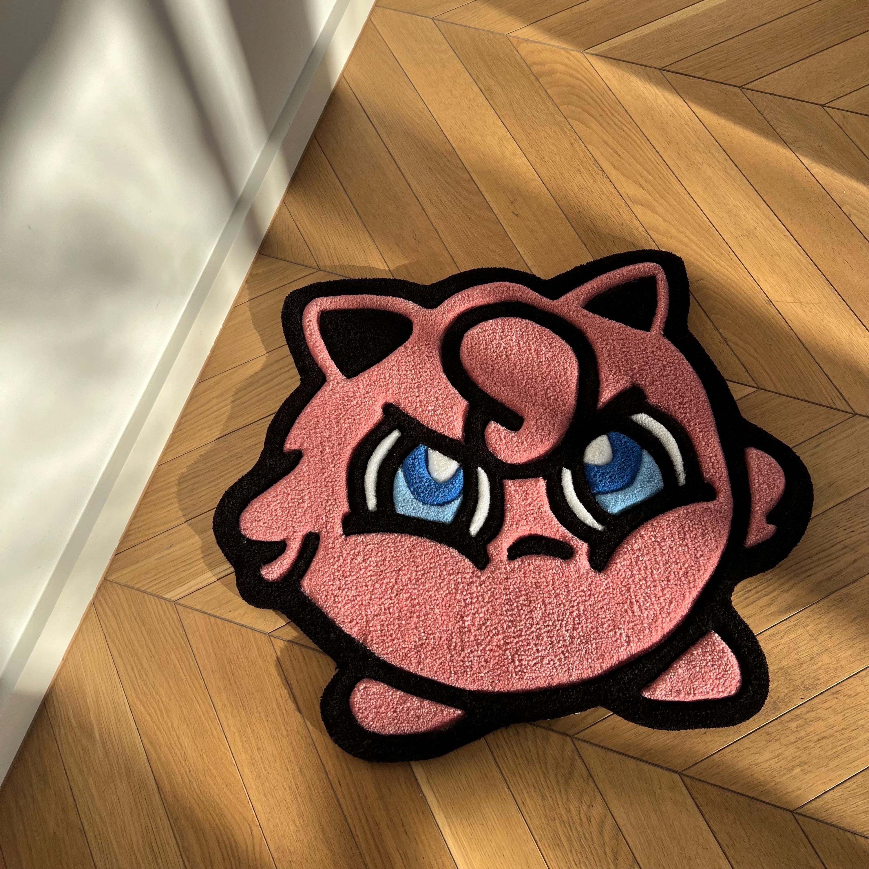 Pink Cartoon Character Tufted Rug – Handmade Kids Room Decor - Image 4